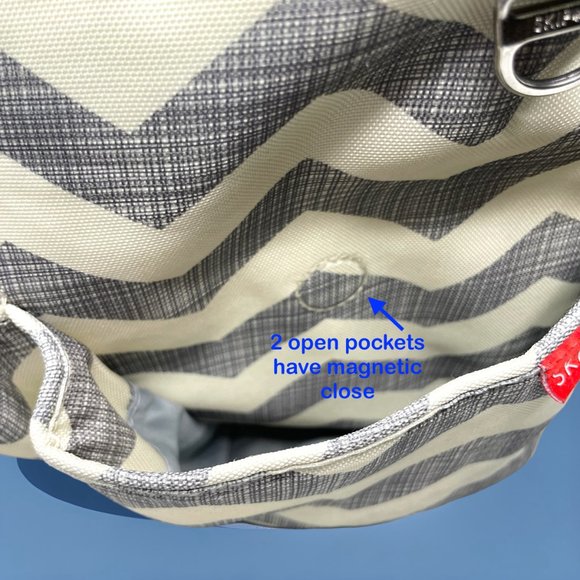 SKIP HOP Gray Chevron Diaper‎ Messenger Duo Signature Bag Tote Stroller Shoulder - Picture 5 of 11